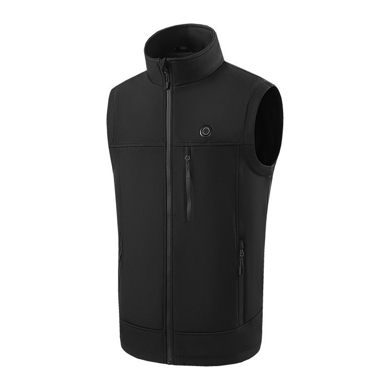 Popular Men'S Stand-Up Collar Heating Vest Cotton Vest Electric Heating Vest Usb Powered Intelligent Constant Temperature Heating Cotton Coat - Image 1
